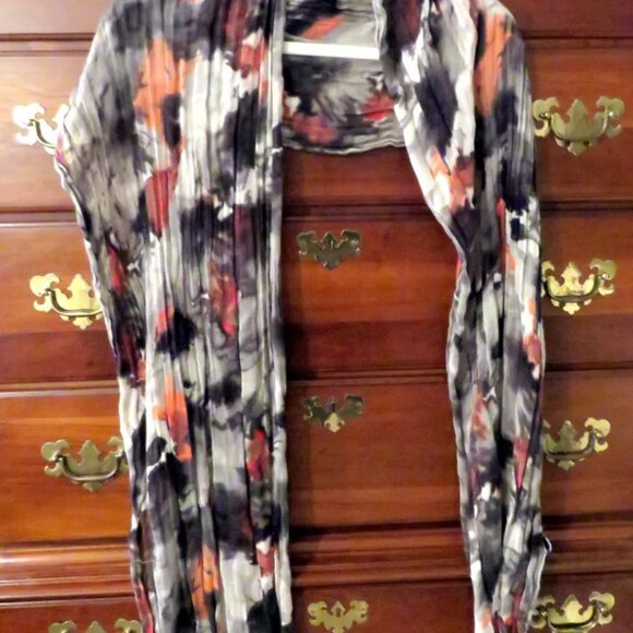 NY&Company Pink Black Tie Dye Oblong Scarf Wrap Shawl Sarong One Sz abt 72"x15" - Picture 9 of 13